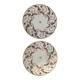 • Pair of deep/flat plates in porcelain from Paris, Atelier Camille