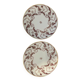 • Pair of deep/flat plates in porcelain from Paris, Atelier Camille
