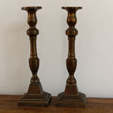Pair of copper candle holders