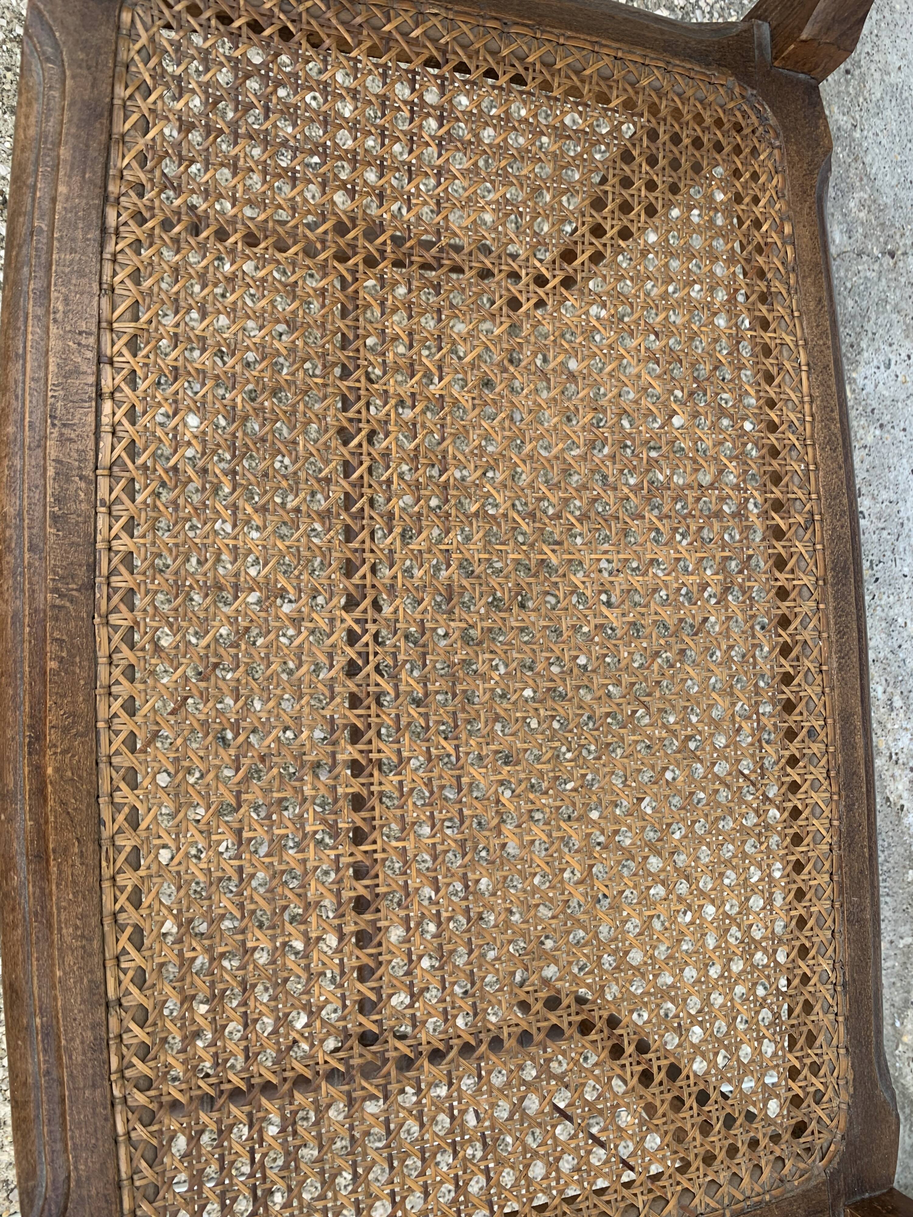 Banc ancien assise cannage