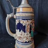 Beer mug 1 liter lowenbrau munich ceramic / numbered