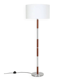 Grande lampe de sol des années 50 / teck / aluminium / design danois moderne / années 60 / années 70