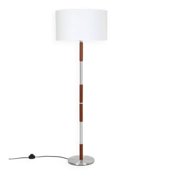 Big mid-century floor lamp / teak / aluminum / Danish modern design / 1960s / 1970s