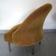 Yellow velvet padded toad armchair