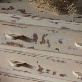 Small patinated art deco chest of drawers