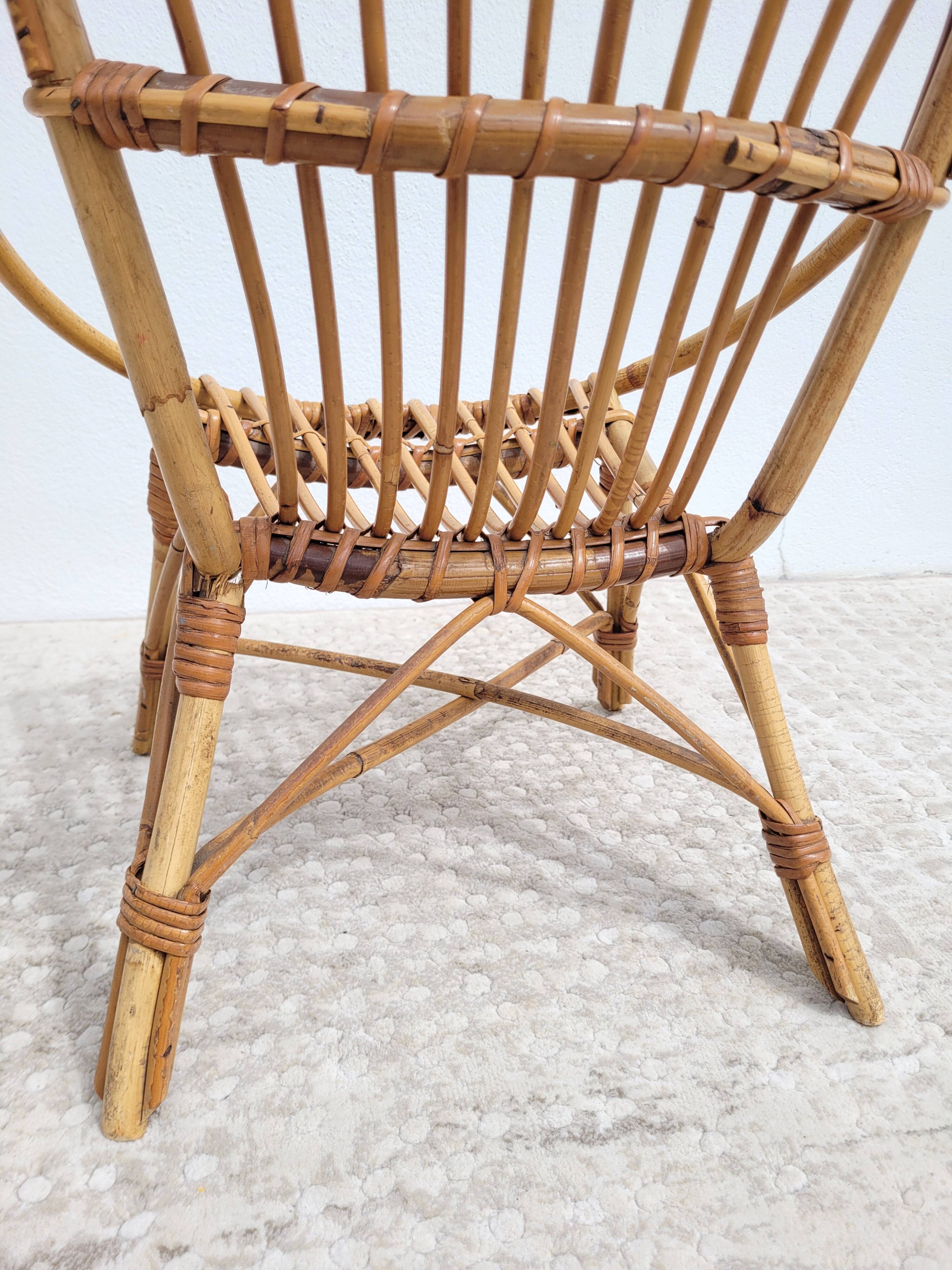 Rattan basket armchair for children