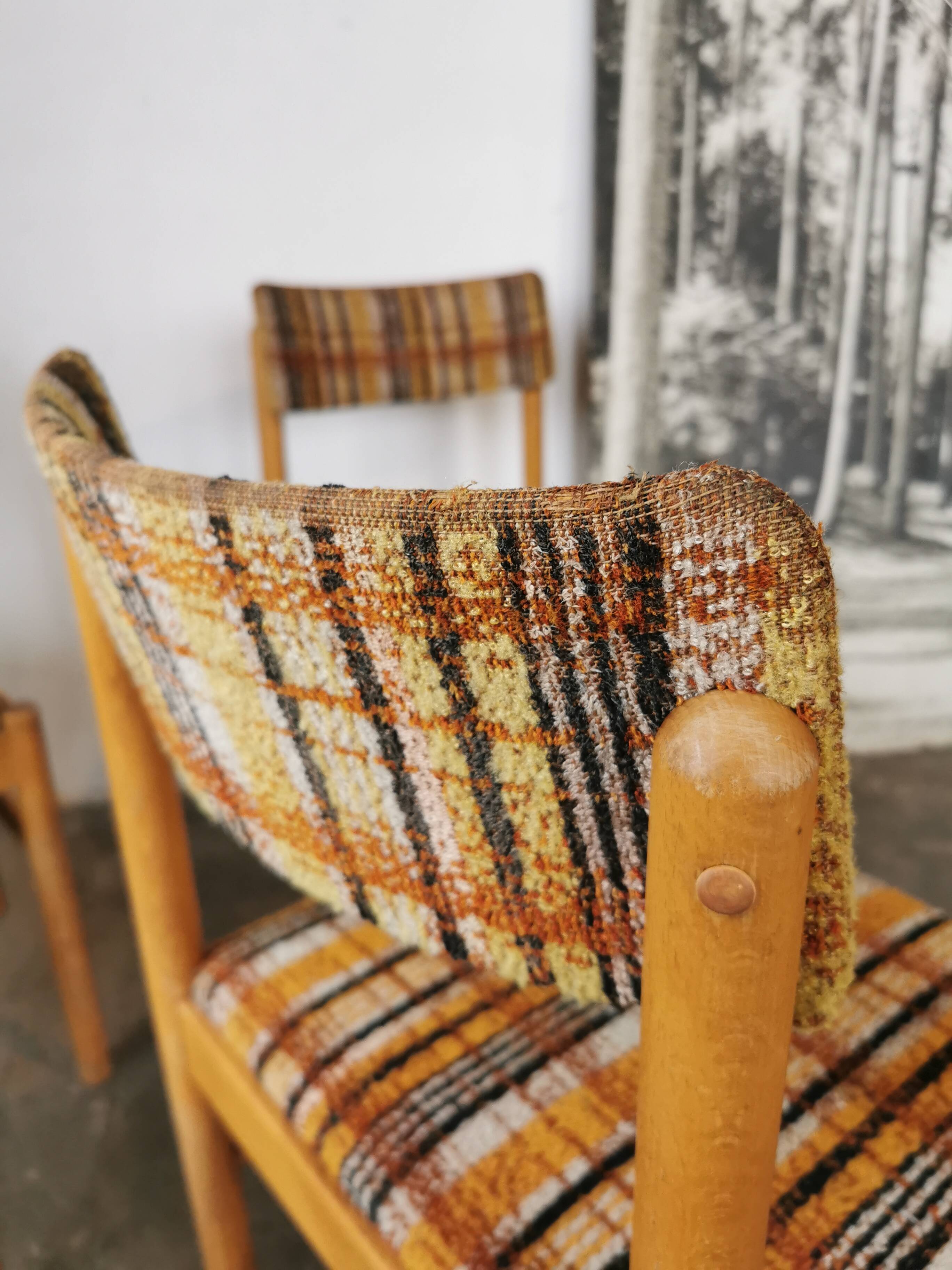 Set of 4 Baumann chairs, 70s