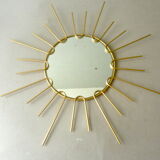 Mirror shape Sun brass of the 1970s 43x43cm