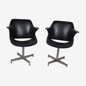 Armchairs in black skaÏ 1970