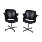 Fauteuils en skaÏ noir 1970