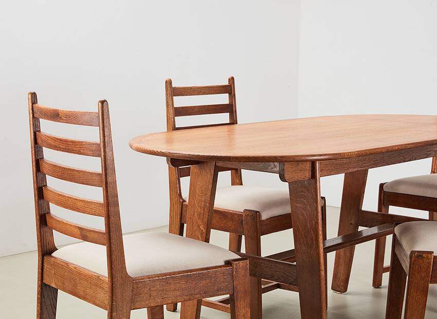 Rare Dining Set by Bas van Pelt for My Home Netherlands 1940s