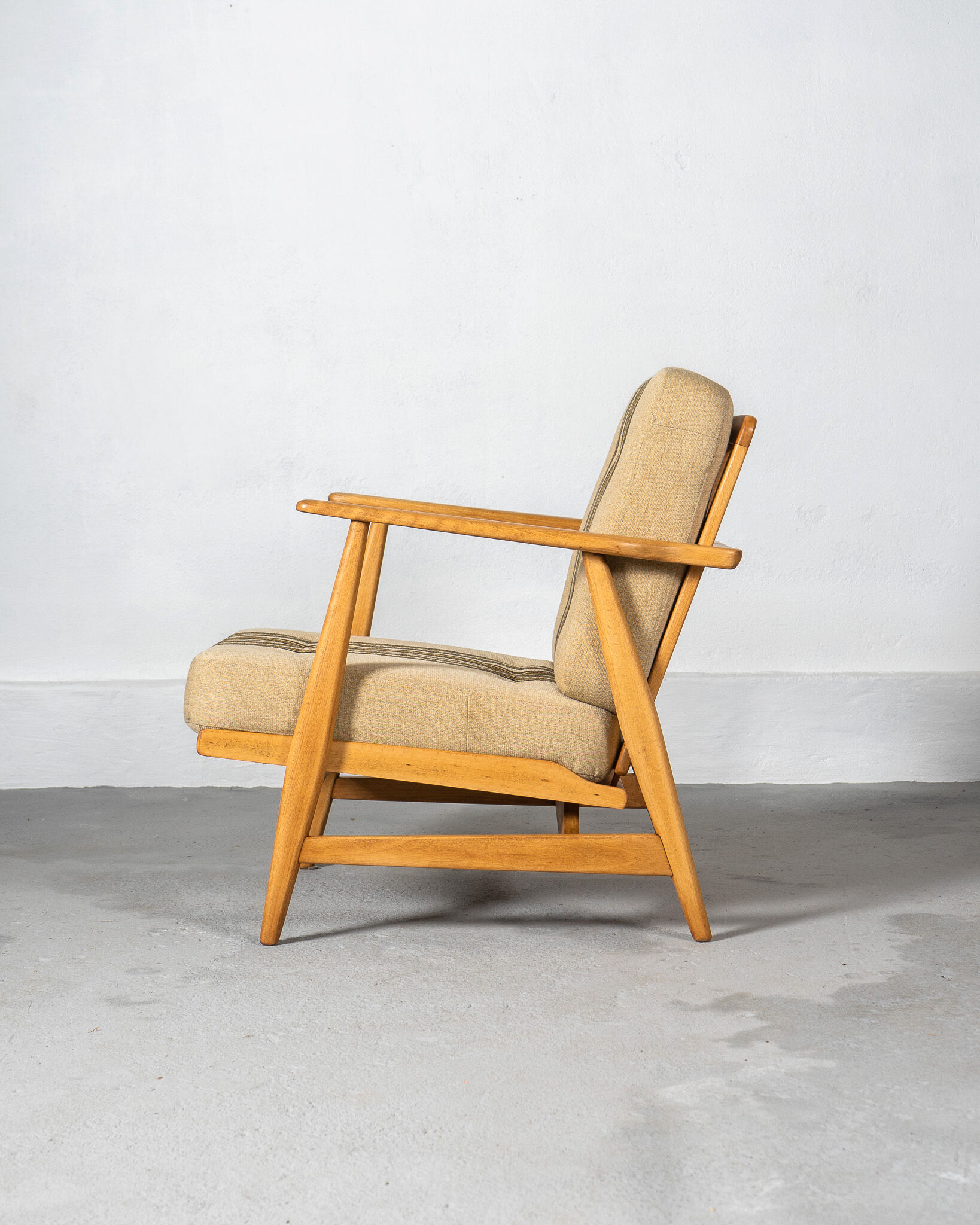 Fauteuil danois du milieu du siècle en hêtre, vers 1960, Danemark