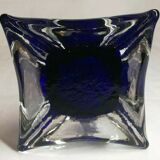 Ancien vase verre bleu vintage