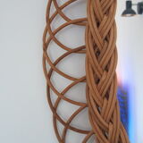 Oval rattan mirror