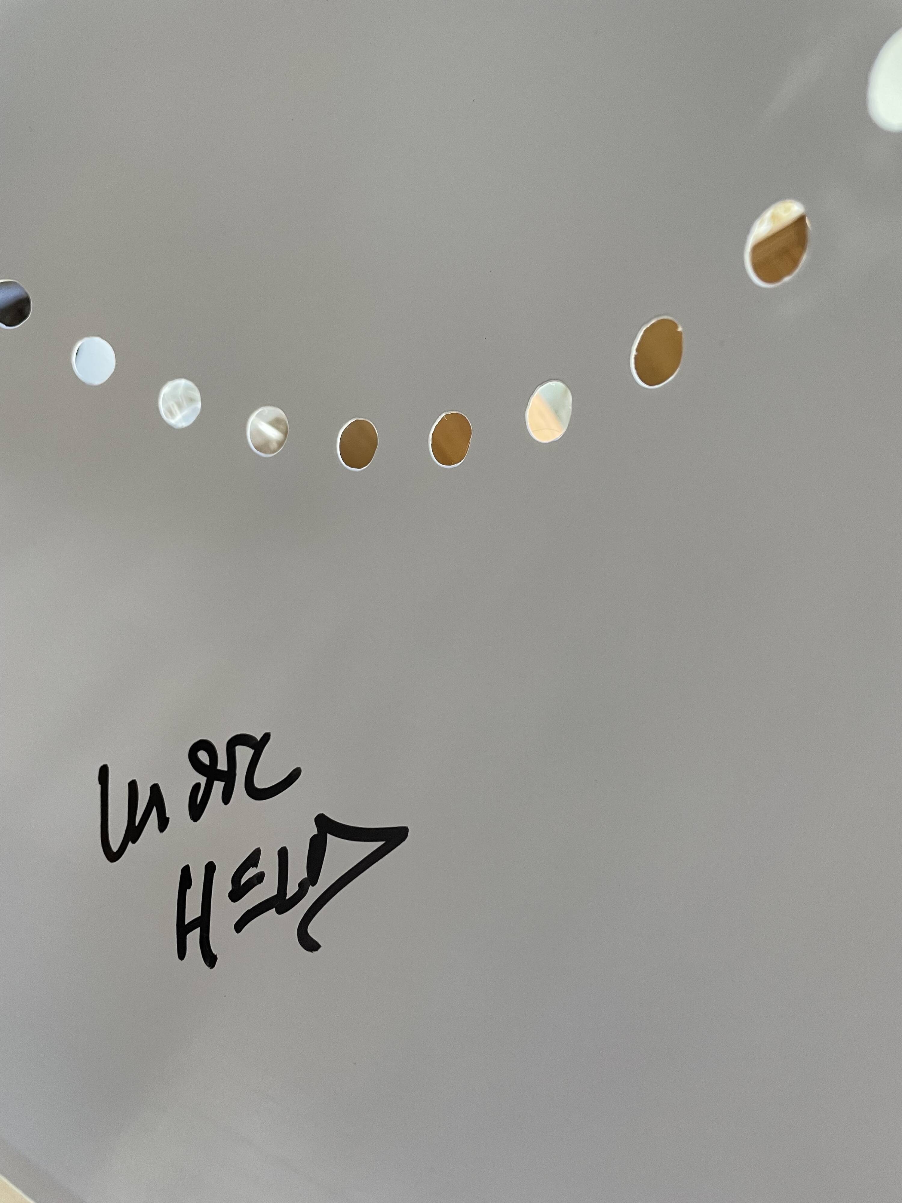 Chrome lamp signed by hand by its creator Marc Held