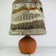 Terracotta globe lamp with a wool shade from the 1960s.