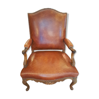 Regency armchair leather trim