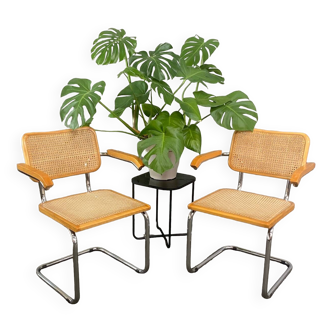 PAIR CESCA "S64" MARCEL BREUER CHAIRS - ITALY 1980'S