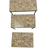 Set of 3 vintage nesting tables / checkered tables