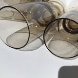 10 70's brown smoked water glasses