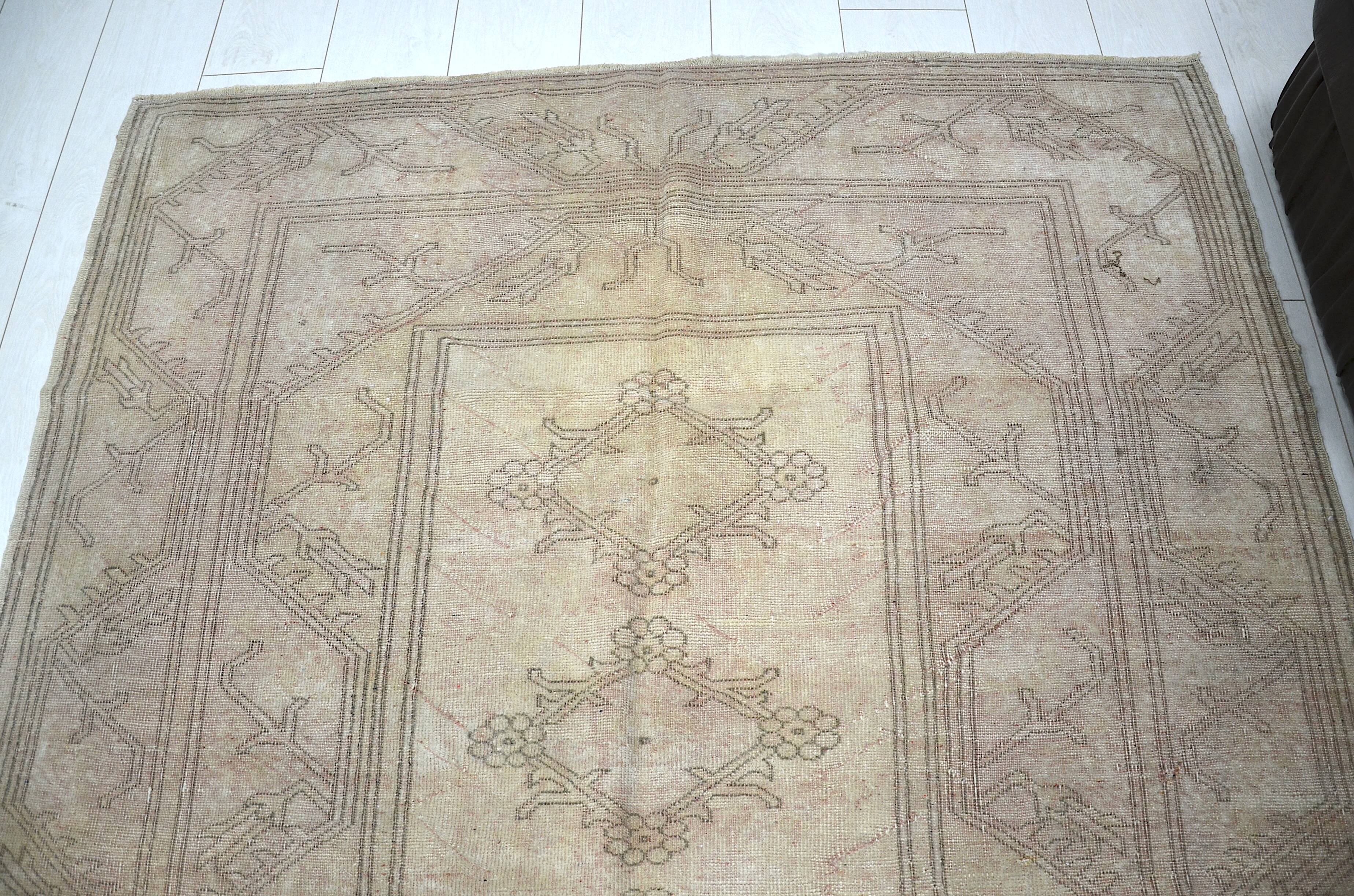 Tapis Oushak orange et beige sku 1153