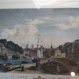 Engraving: The port of Morlaix. Late 19th century.