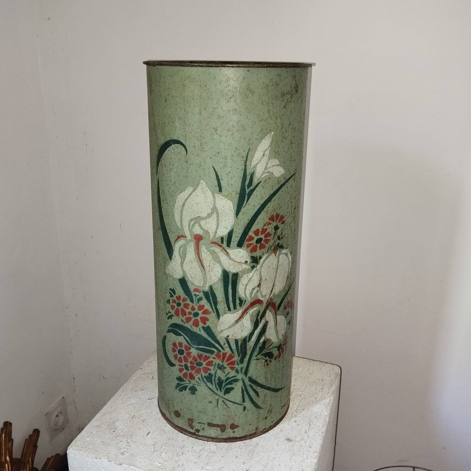 Art Nouveau sheet metal umbrella stand