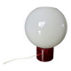 70s lamp in white opaline and translucent red glass