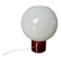 70s lamp in white opaline and translucent red glass
