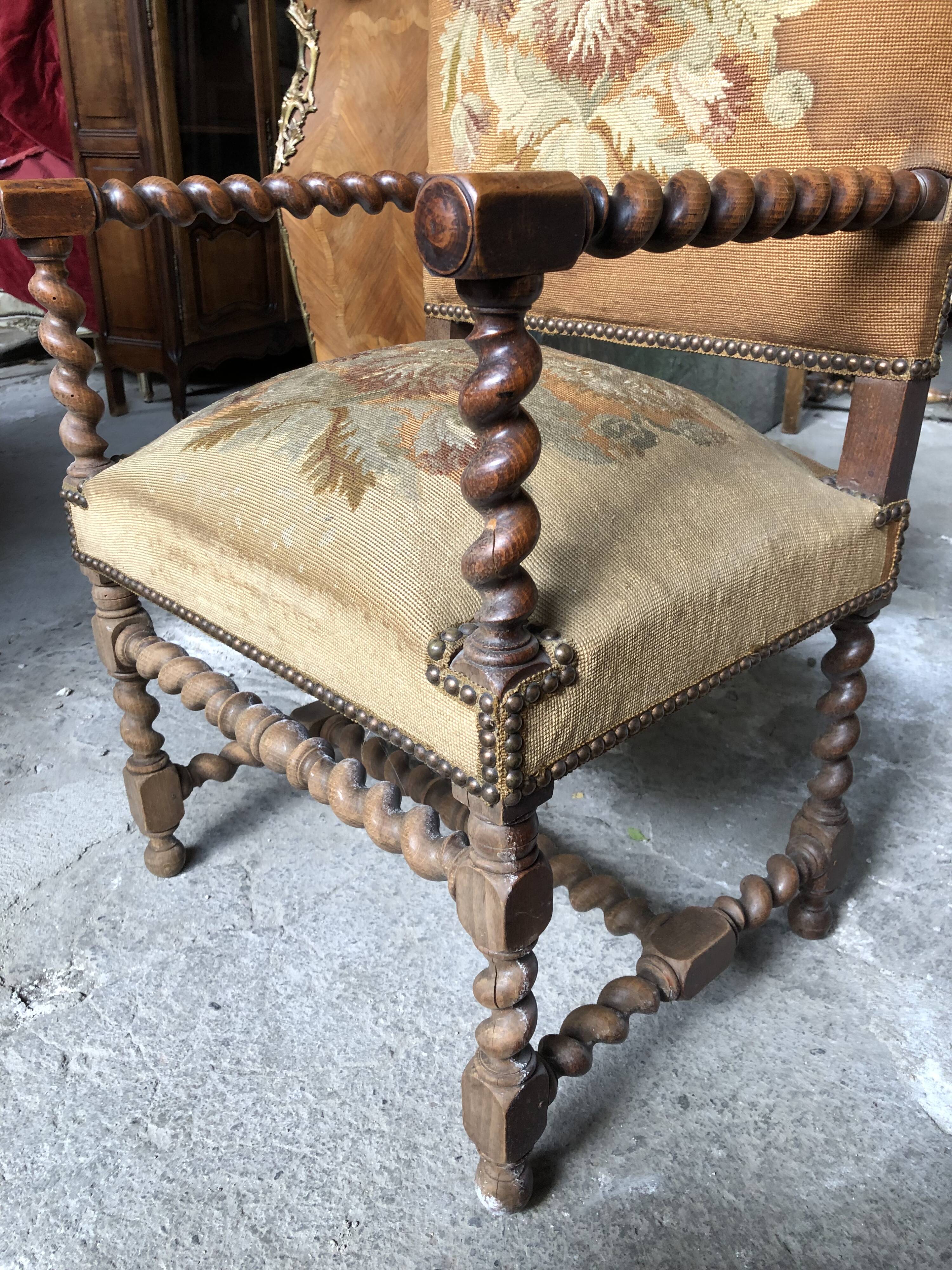 Louis XIII style armchairs