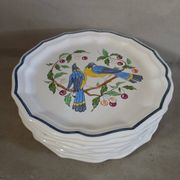 8 antique Salins dessert plates