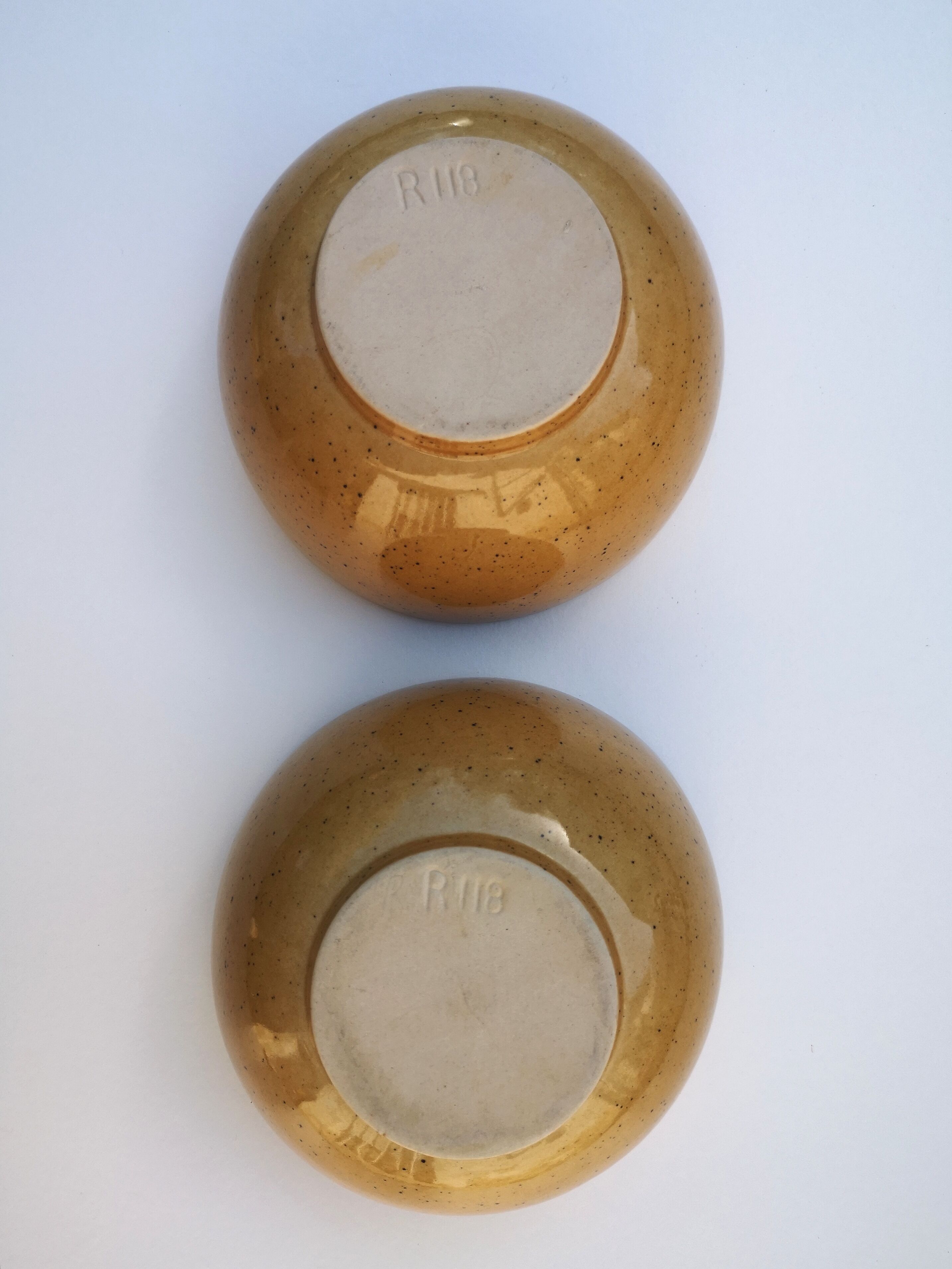 Vintage bowls in glazed stoneware