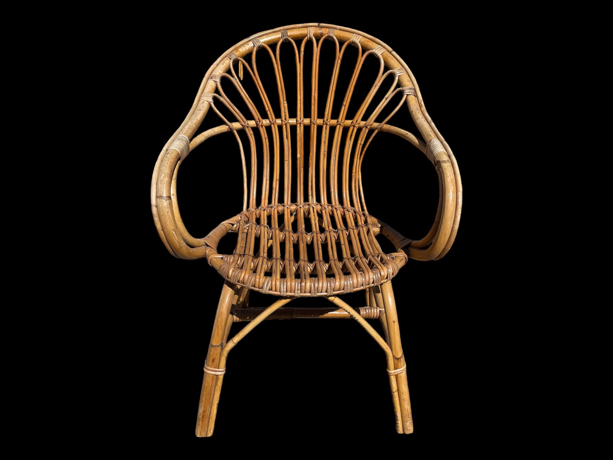 3 rattan armchairs from the 60'S