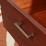 Vintage low board chest of drawers mid century modern design palisander color 1970