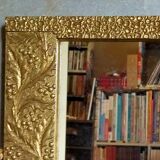 Miroir art-déco or au décor végétal 52x31cm