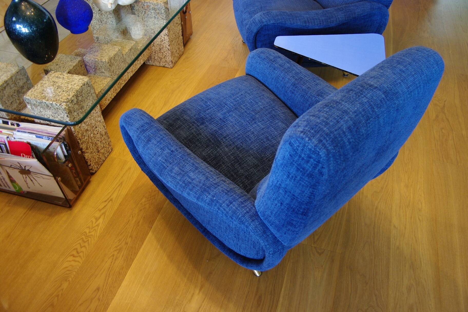 Pair of vintage armchairs by marc zanuso for arflex 1950