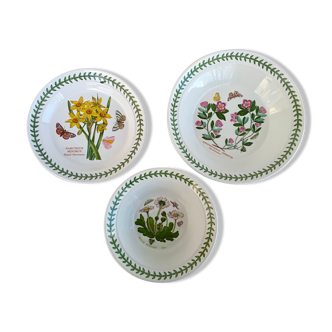 Set of 3 portmeirion earthenware made in england décor botanic garden