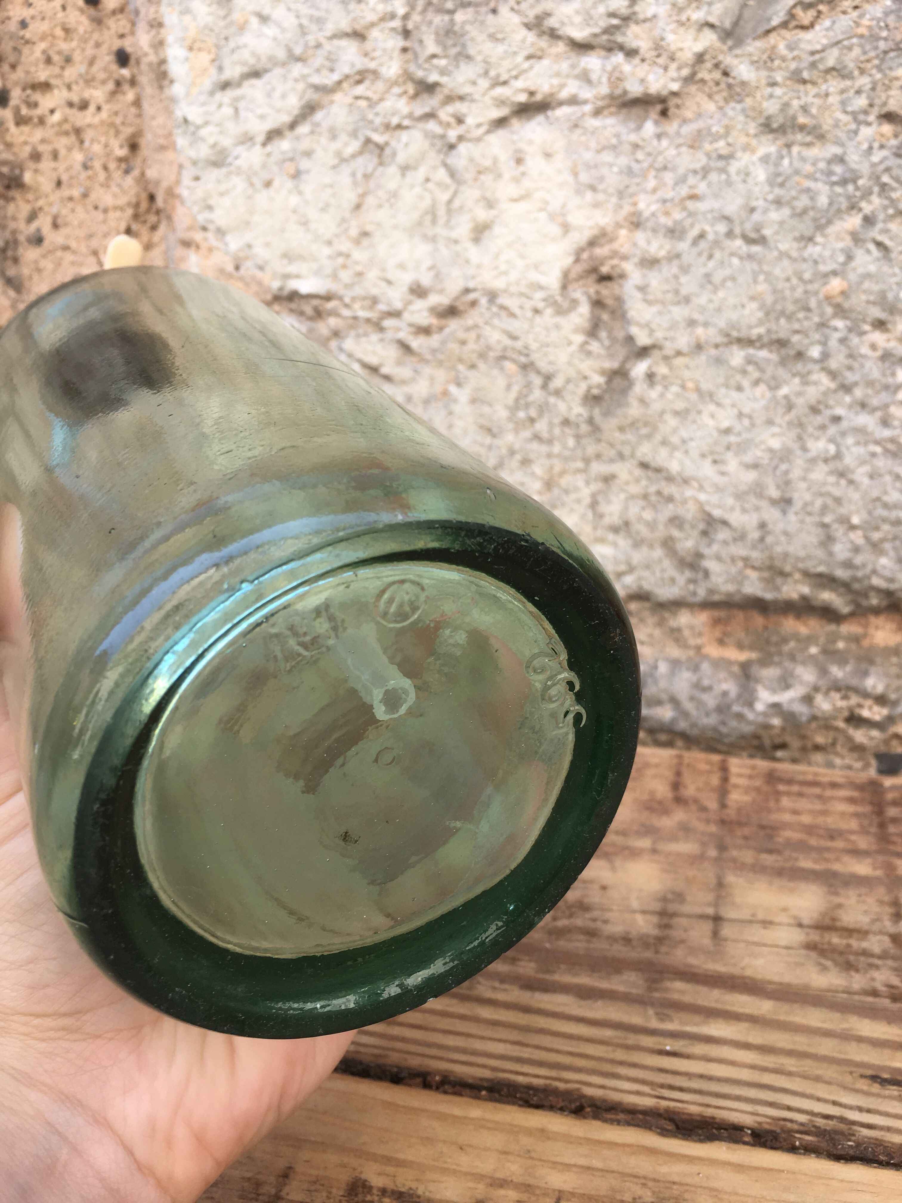 Siphon en verre bleu
