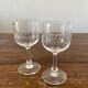 2 antique white wine glasses in crystal frieze engraved XIXth