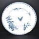 Sarreguemines round plate CARMEN blue butterfly dragonfly earthenware ironstone