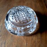 Ancien cendrier en cristal taillé Décor Art Déco Vintage Années 40/50