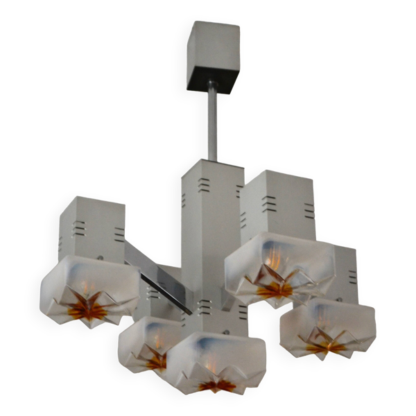 Lustre cubique Sciolari Chrome verre de Murano 60/70s — Beyit