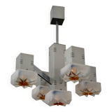 Sciolari Chrome cubic chandelier Murano glass 60/70s