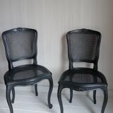 Paire de chaises cannées