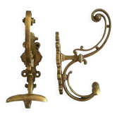 Paire de patères en bronze doré XIXème 25cm