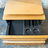 Bedroom in winked maple and fabric by Giovanni Offredi for Saporiti Italia 1970s