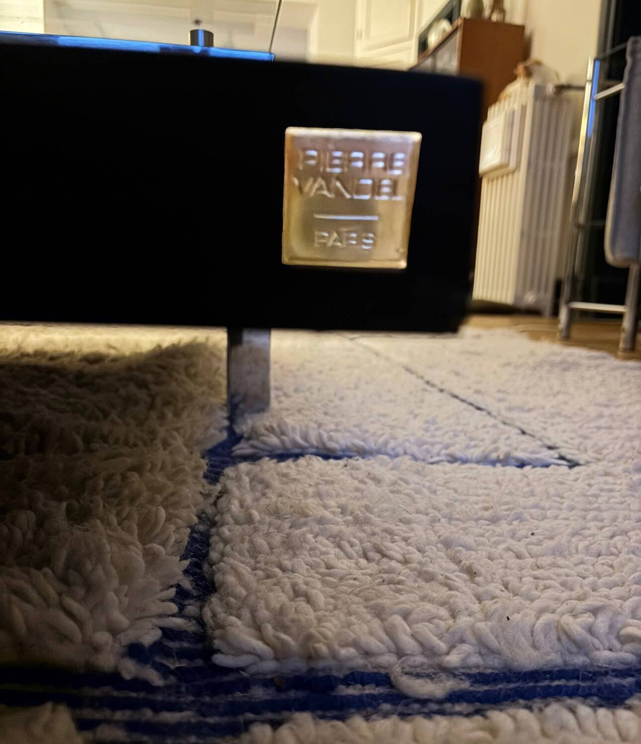 Glass and chrome metal coffee table