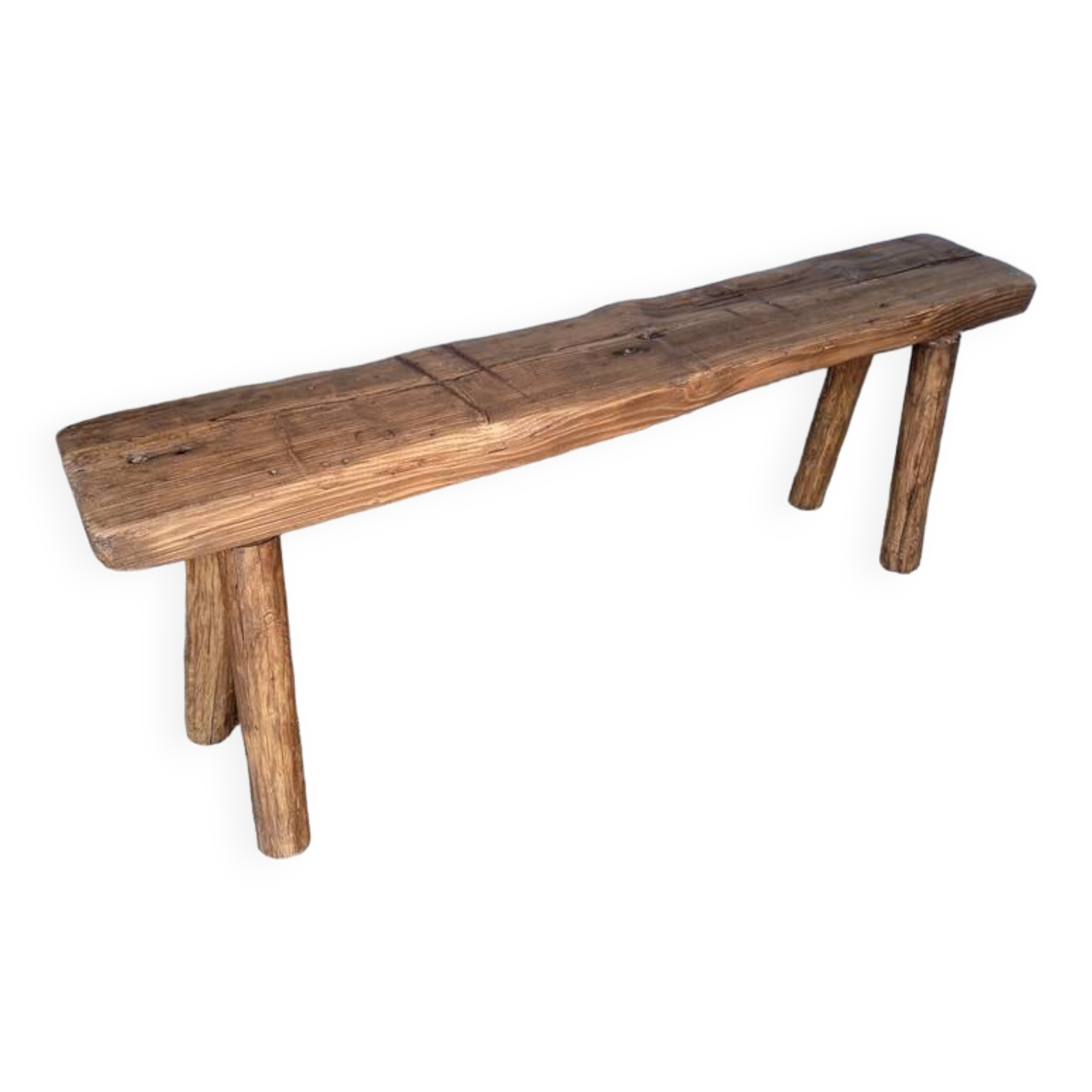 Bench 120 cm old patinated solid wood