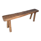 Banc 120 cm bois massif ancien patiné