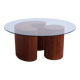 Table en bois de sapin et verre faite-main au Maroc